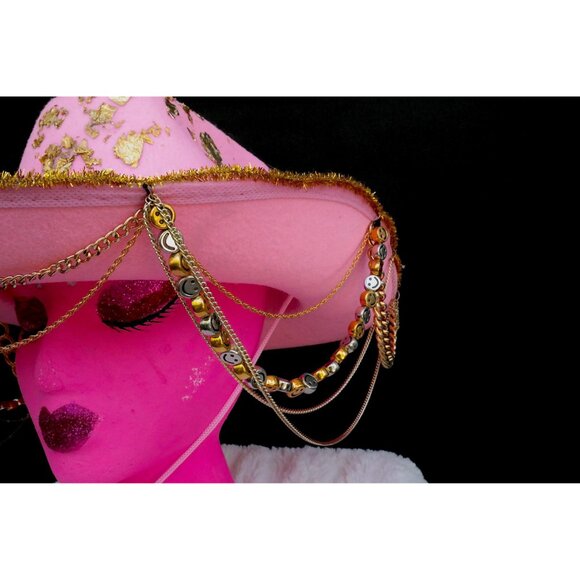 Pink Gold Leaf Cowgirl Hat main image 6